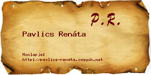 Pavlics Renáta névjegykártya